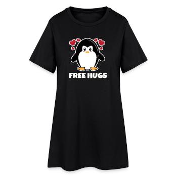 Seevogel Herz Tier Antarktis Süß Pinguin Statement - Frauen T-Shirt-Kleid - Schwarz - Vorne