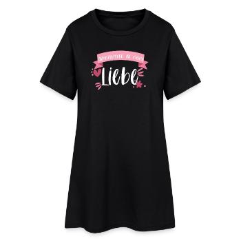 Klettern Alpinklettern Liebe Berge Geschenk - Frauen T-Shirt-Kleid - Schwarz - Vorne