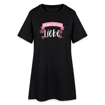 Wandern Berge Alpen Natur Liebe Geschenk - Frauen T-Shirt-Kleid - Schwarz - Vorne