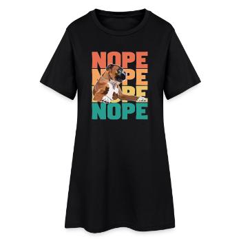 Boxer Dog Nope - Robe T-shirt Femme - noir - Devant
