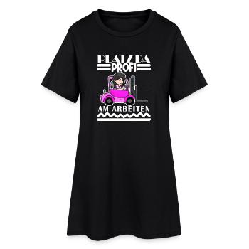 Staplerfahrerin Gabelstapler Lager Logistik Damen - Frauen T-Shirt-Kleid - Schwarz - Vorne