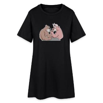 Bull and Bear Armwrestler Arm Press - Robe T-shirt Femme - noir - Devant