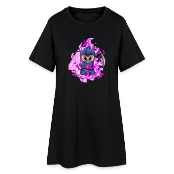 4ème anniversaire Fille de 4 ans Ninja - Robe T-shirt Femme - noir - Devant