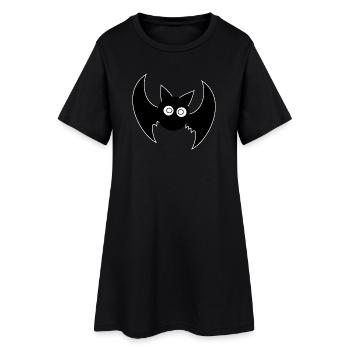 Halloween T-shirt chauve-souris effrayant mignon chemise - Robe T-shirt Femme - noir - Devant