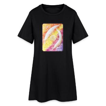 EngelFedern der Seele - Sonja Ariel von Staden - Frauen T-Shirt-Kleid - Schwarz - Vorne