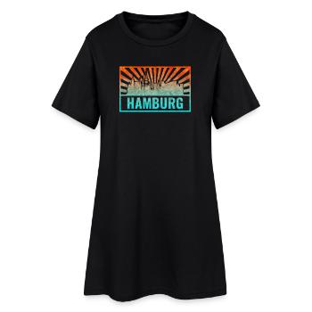 Pente de la silhouette de Hambourg - Robe T-shirt Femme - noir - Devant