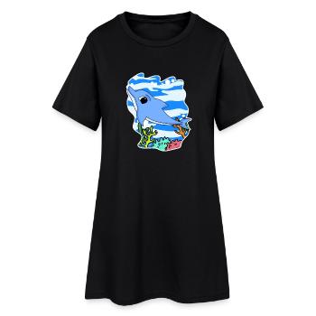 Dauphin - Mammifère Animal marin Environnement de conservation de la nature - Robe T-shirt Femme - noir - Devant