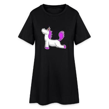 Unicorn Yoga Yoga Professeur Idée Cadeau - Robe T-shirt Femme - noir - Devant