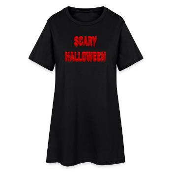 Sprüche, halloween Outfits, Bluttropfen - Frauen T-Shirt-Kleid - Schwarz - Vorne
