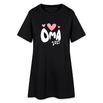 Oma 2023 - Werdende Oma 2023 - Frauen T-Shirt-Kleid - Schwarz - Vorne