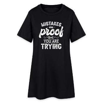 Les erreurs sont la preuve que vous essayez - Robe T-shirt Femme - noir - Devant