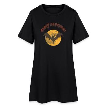 Sprüche, Halloween Outfit, monde, Fledermäuse - Frauen T-Shirt-Kleid - Schwarz - Vorne
