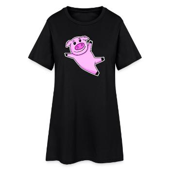 Cochon mignon - Robe T-shirt Femme - noir - Devant