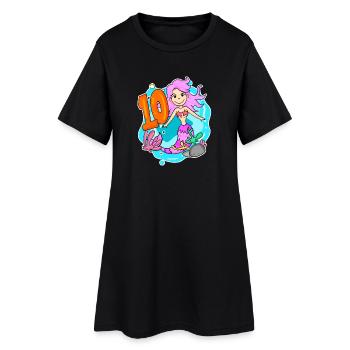 Fille de 10 ans sirène de 10 ans - Robe T-shirt Femme - noir - Devant