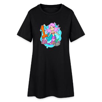 Fille 1 an 1ère sirène d’anniversaire - Robe T-shirt Femme - noir - Devant