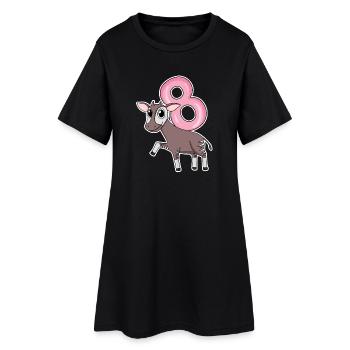 Fille de 8 ans Okapi cadeau de 8ème anniversaire - Robe T-shirt Femme - noir - Devant