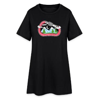 Montagnes Montagnes Sommets de montagne - Robe T-shirt Femme - noir - Devant
