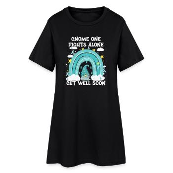 Gnome One Fights Alone Uterine Cancer - Women’s T-Shirt Dress - black - Front