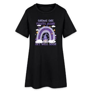Gnome One Fights Alone Hodgkin Lymphoma - Women’s T-Shirt Dress - black - Front