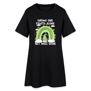 Gnome One Fights Alone Non Hodgkin - Women’s T-Shirt Dress - black - Front