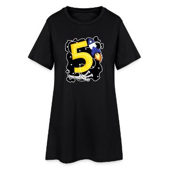 5ème anniversaire 5 ans astronaute espace - Robe T-shirt Femme - noir - Devant