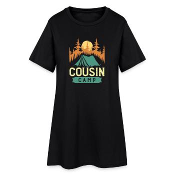 Cousin camp - Frauen T-Shirt-Kleid - Schwarz - Vorne