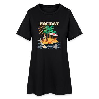ART de vacances - Robe T-shirt Femme - noir - Devant