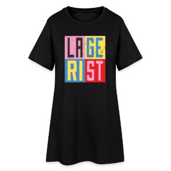 Lagerist Design - Frauen T-Shirt-Kleid - Schwarz - Vorne