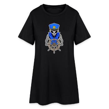 Capitaine squelette - Robe T-shirt Femme - noir - Devant