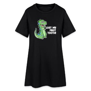 Dino Tooth Gap Dent de lait pour tout-petits - Robe T-shirt Femme - noir - Devant