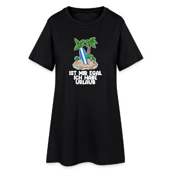 Urlaub - Frauen T-Shirt-Kleid - Schwarz - Vorne