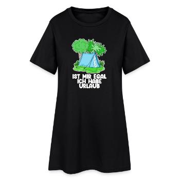 Urlaub - Frauen T-Shirt-Kleid - Schwarz - Vorne