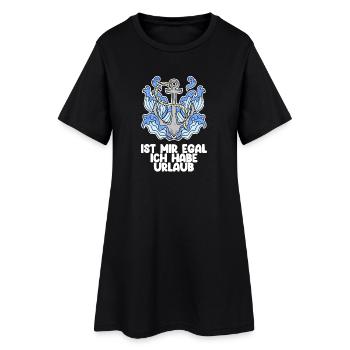 Urlaub - Frauen T-Shirt-Kleid - Schwarz - Vorne
