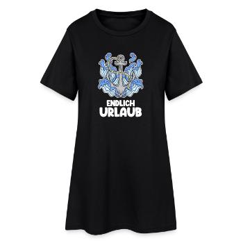 Urlaub - Frauen T-Shirt-Kleid - Schwarz - Vorne