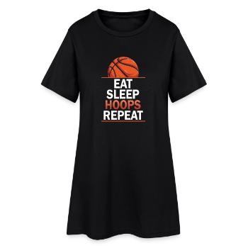 Manger des cerceaux de sommeil Répéter le basketball - Robe T-shirt Femme - noir - Devant