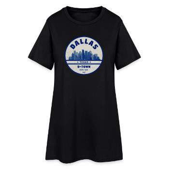 Dallas Skyline DTown Vintage Badge - Robe T-shirt Femme - noir - Devant