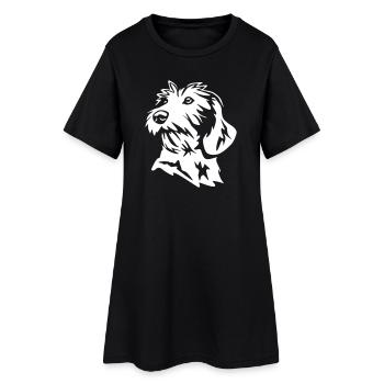 Tête de teckel « Black Edition » - Robe T-shirt Femme - noir - Devant