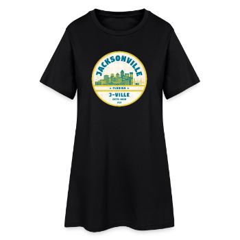 Jacksonville Skyline Crest - Frauen T-Shirt-Kleid - Schwarz - Vorne