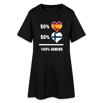 Finnland und Spanien Genie / Geschenk - Frauen T-Shirt-Kleid - Schwarz - Vorne