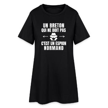 Bretagne, bretagne humour, breton - Robe T-shirt Femme - noir - Devant