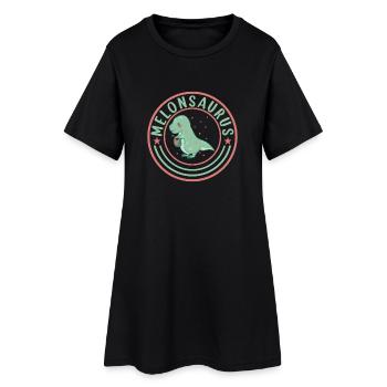 Pastèque pastèque végétarienne T Rex - Robe T-shirt Femme - noir - Devant