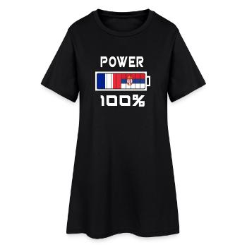 La Serbie et la France Power 100 % - Robe T-shirt Femme - noir - Devant