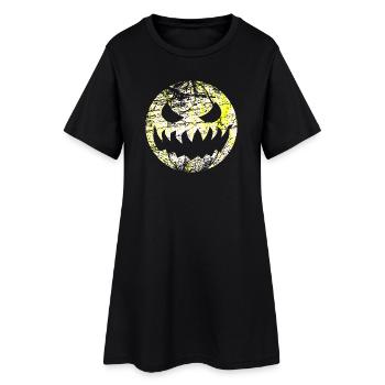 Monstre grimaçant d’Halloween comme lune - Robe T-shirt Femme - noir - Devant