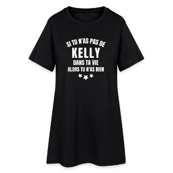 Kelly, prénom Kelly, anniversaire Kelly - Robe T-shirt Femme - noir - Devant