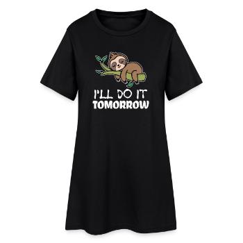 Lazy Sleep Sloth Statement Jungle Dwellers - Women’s T-Shirt Dress - black - Front