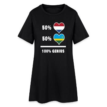 Ruanda und die Niederlande Genie / Geschenk - Frauen T-Shirt-Kleid - Schwarz - Vorne