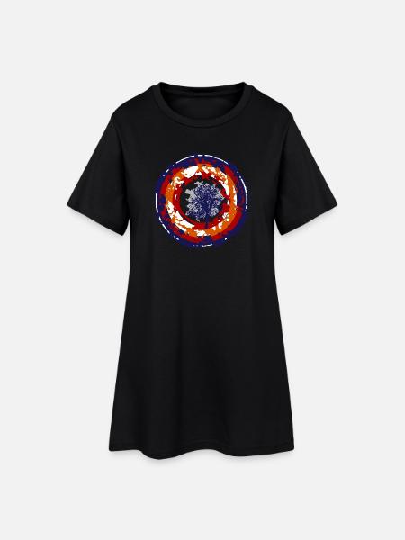 Crazy Bullseye - Women’s T-Shirt Dress - black