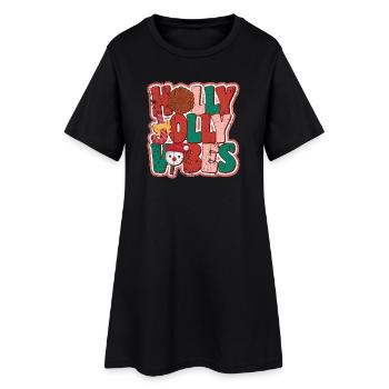 Holly Jolly Vibes - Robe T-shirt Femme - noir - Devant