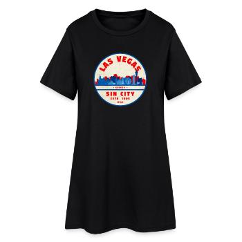 Sin City Skyline Vintage Kreislogo - Frauen T-Shirt-Kleid - Schwarz - Vorne