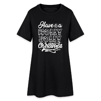 Lettrage à la main de Noël Holly Jolly - Robe T-shirt Femme - noir - Devant
